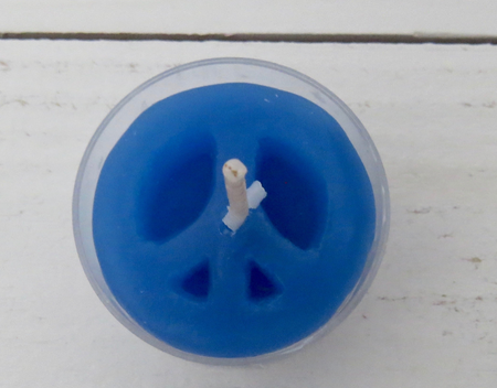 Blue peace sign candle