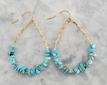 turquoise hoop earrings