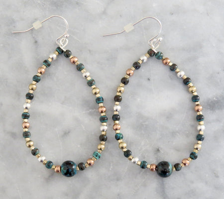beaded hoop earrings