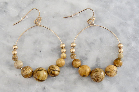 jasper hoop earrings