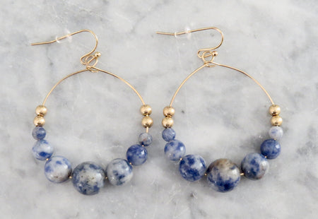 sodalite hoop earrings