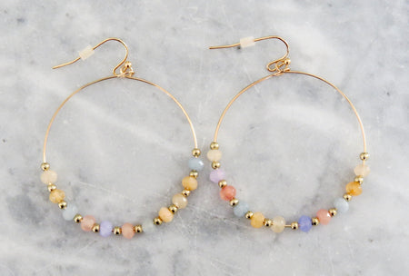 beaded hoop earrings