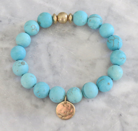 turquoise beaded stretch bracelet