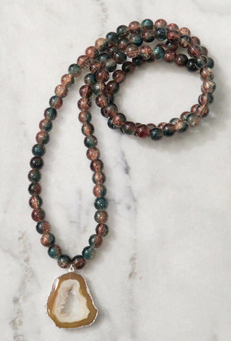geode beaded necklace