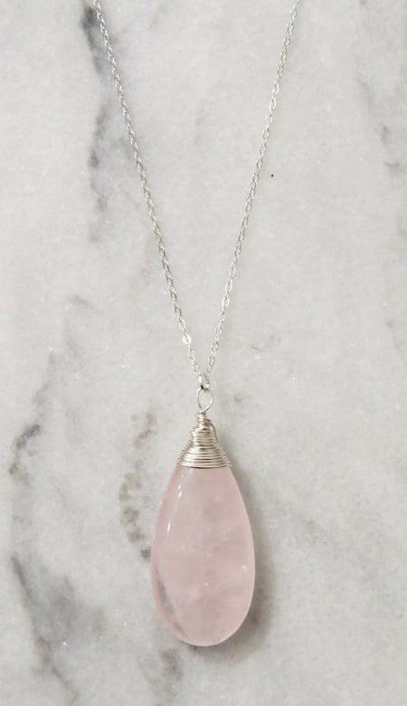 rose quartz necklace
