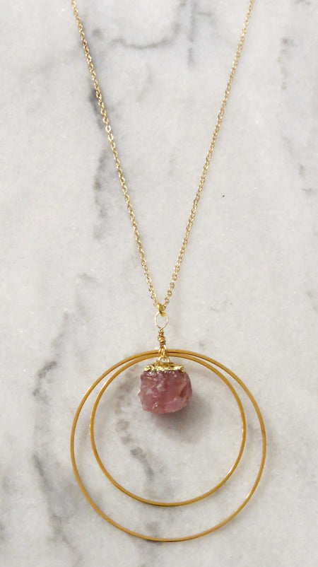 rose quartz necklace