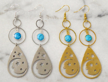 moon and star earrings