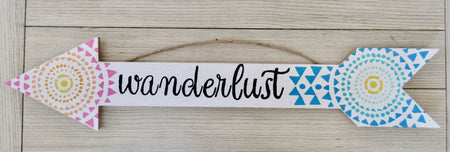 wanderlust wooden sign
