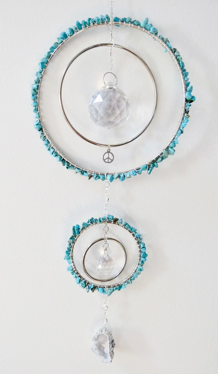 Turquoise howlite sun catcher