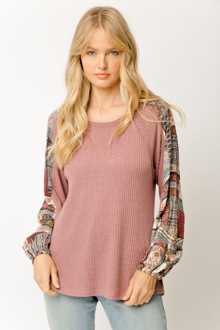 waffle knit top