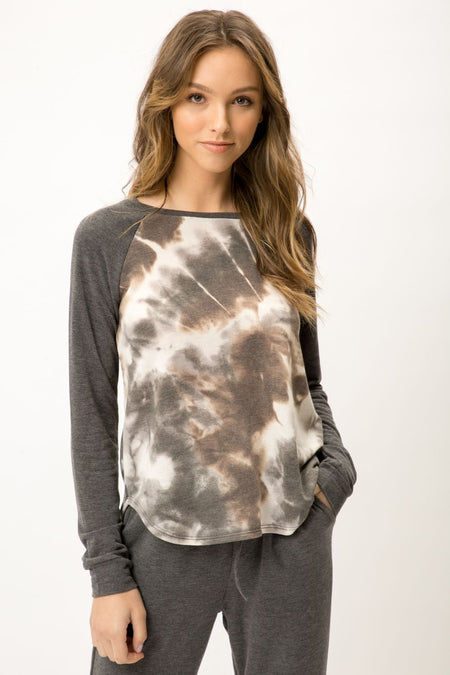 tie dye baseball top