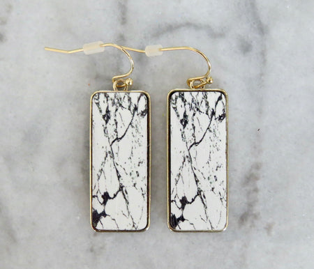 painted wood earrings