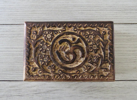 carved wooden box