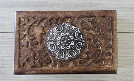 carved wooden box