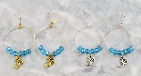 beaded OM earrings