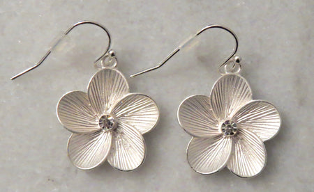 silver daisy earrings