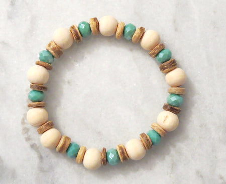 wooden beaded bracelet