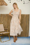 Floral smocked midi dress