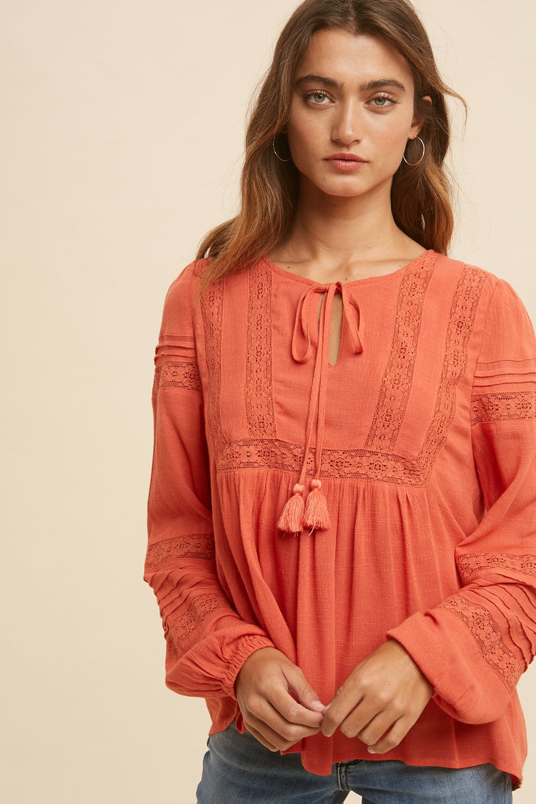 lace peasant top