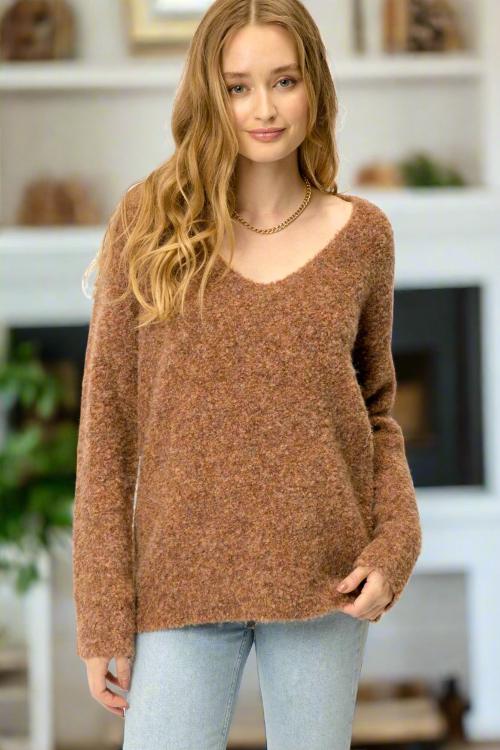 Rust fuzzy sweater