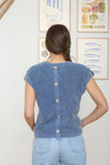 Back button knit top