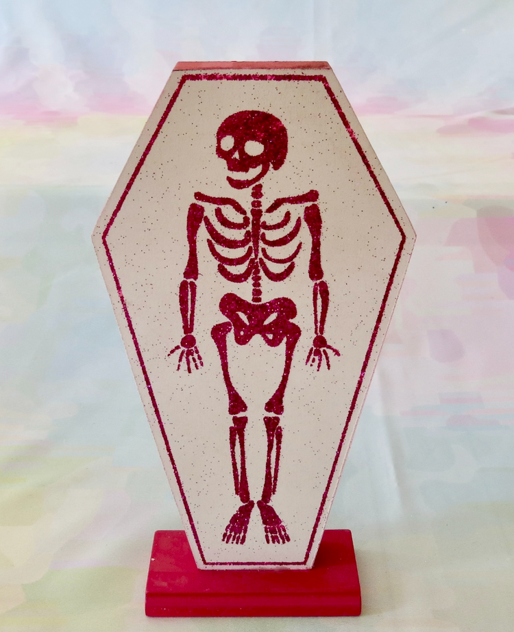 Skeleton coffin decor