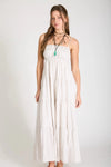 Striped tiered maxi dress