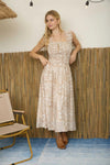 Floral smocked midi dress