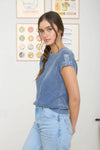 Back button knit top