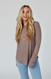 Waffle knit long sleeve top