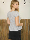 Embroidered floral babydoll top