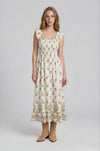 Floral smocked midi dress