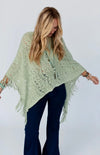 Sage lace poncho