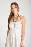Striped tiered maxi dress