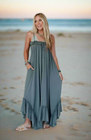 Slate blue maxi dress