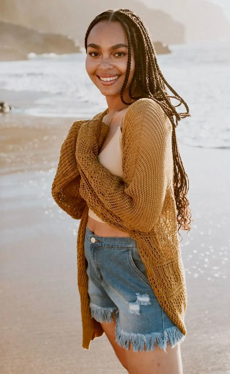 Brown knit cardigan