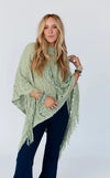 Sage lace poncho