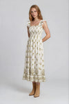 Floral smocked midi dress