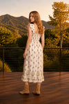 Floral smocked midi dress