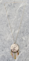 boho fringe disc necklace