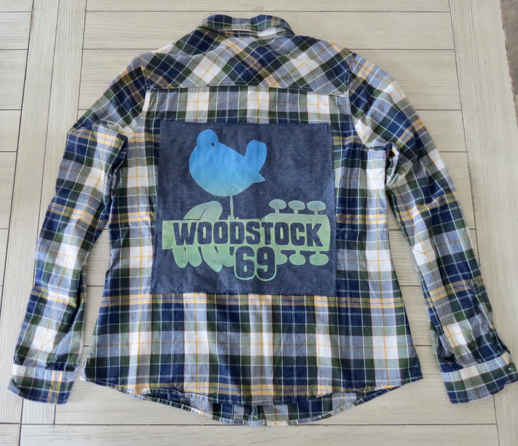 up-cycled woodstock flannel