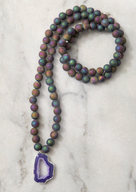 geode beaded necklace