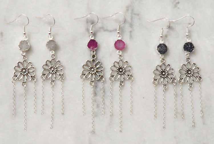 daisy fringe earrings