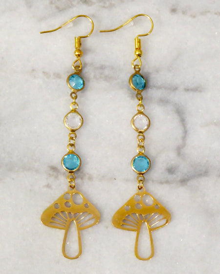 gemstone mushroom earrings