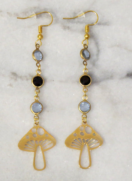 gemstone mushroom earrings