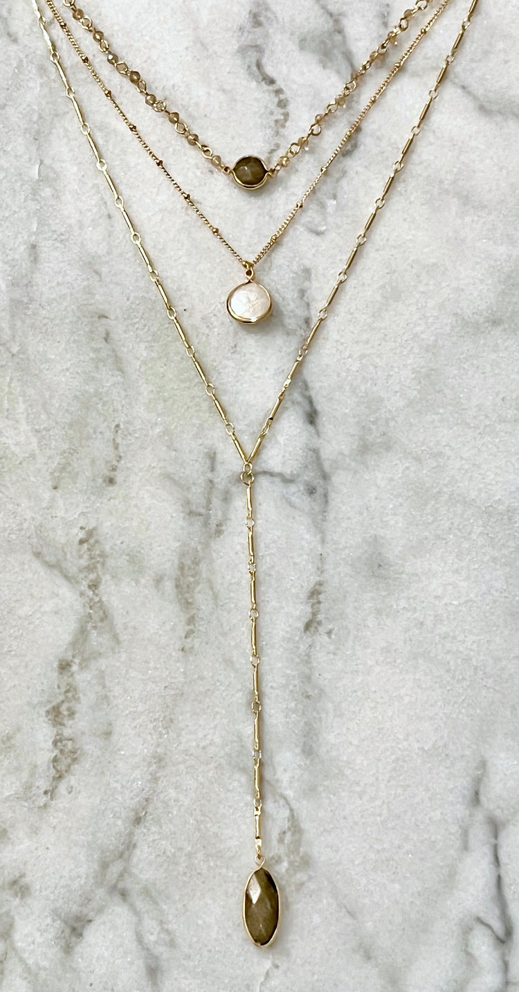 labradorite layered necklace