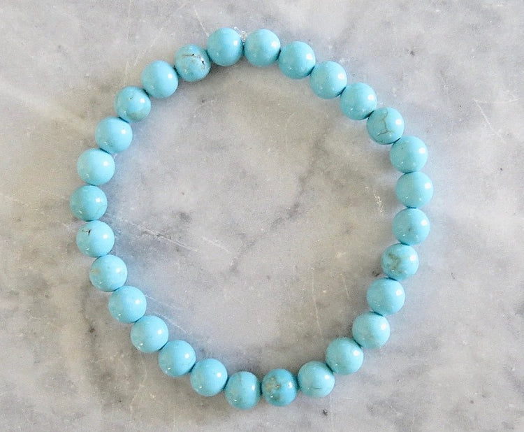 Turquoise howlite stone bracelet