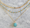 Layered turquoise stone necklace