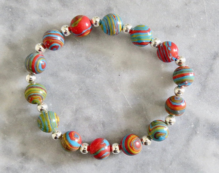 Tie dye beaded bracelet