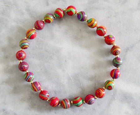 Tie dye beaded bracelet